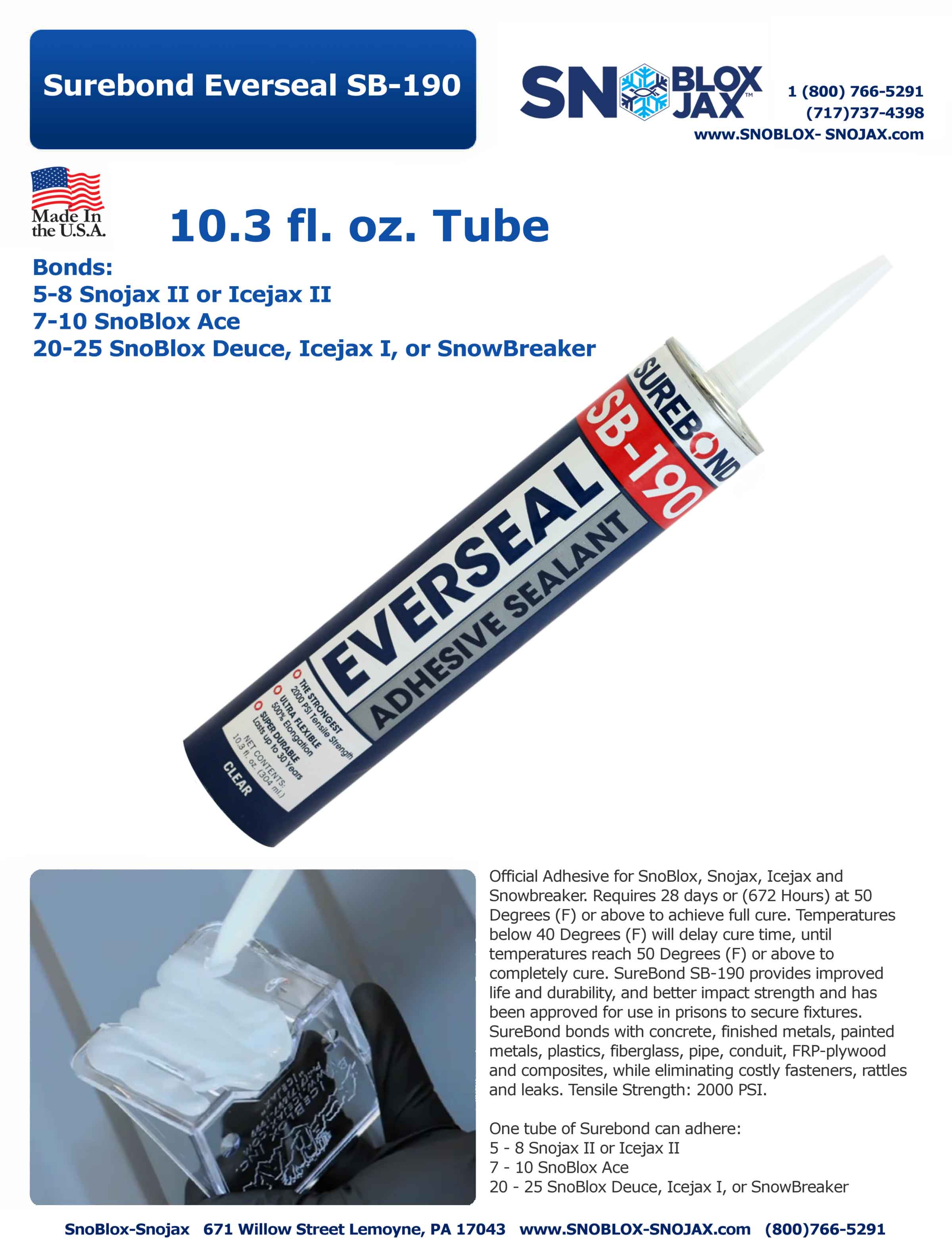 thumbnail image 2 of Surebond SB-190 Everseal Clear Adhesive – Perfect For SnowGuard & Roofing Repairs 2 of 5