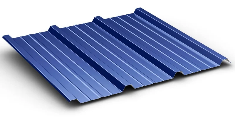 Multi-RibMcElroy Metal Panel Rendering In Blue on White Background - Image Courtesy of www.mcelroymetal.com