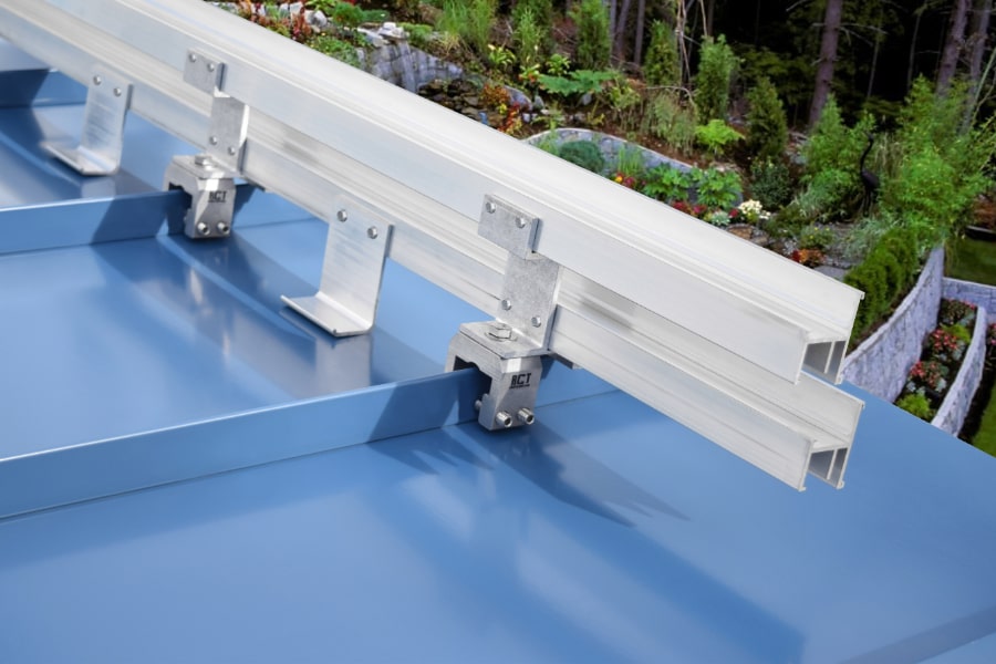 ColorBar 2-Bar system Mounted on Standing Seam Roof Front View