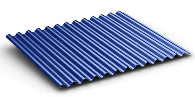 Multi-Cor McElroy Metal Panel Rendering In Blue on White Background - Image Courtesy of www.mcelroymetal.com