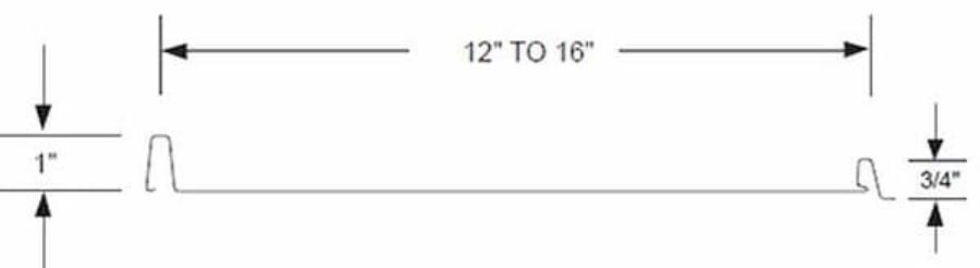 Above Metals 1 Inch NailStrip Panel Profile - Image courtesy of https://www.abovemetals.com/