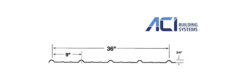 ACI Building Systems Superior Rib Panel Profile - Image courtesy of https://www.acibuildingsystems.com/