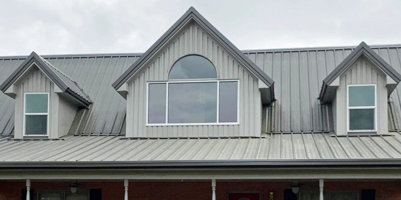 Roof with McElroy Metal Panels Installed in Gray
