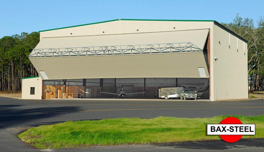 Bax-Steel Roof installed on hangar - Image courtesy of https://bax-steel.com/