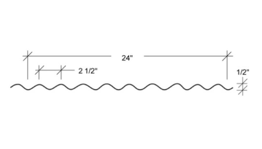 California Steel 2-1/2 Inch Corrguated Panel Profile - Image courtesy of https://californiasteelroofing.com/