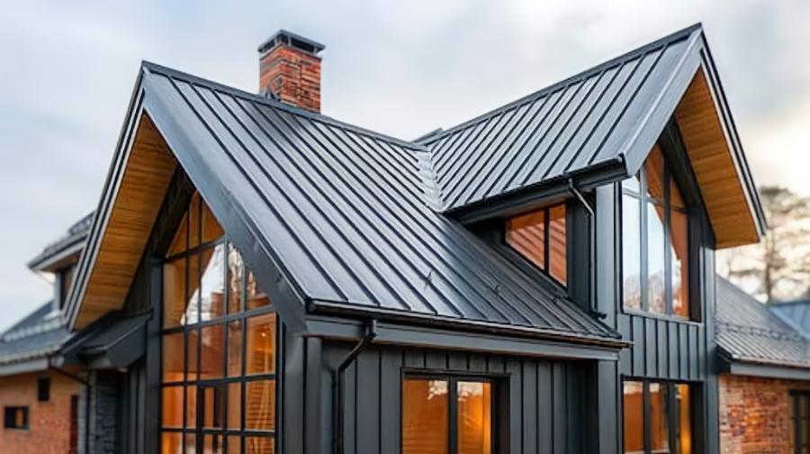 California Steel standing seam roof installed - Image courtesy of https://californiasteelroofing.com/