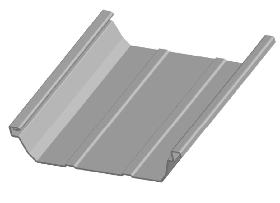 Ceco Building Systems Double-Lok Metal Roof Panel Rendering- Image courtesy of https://www.cecobuildings.com/