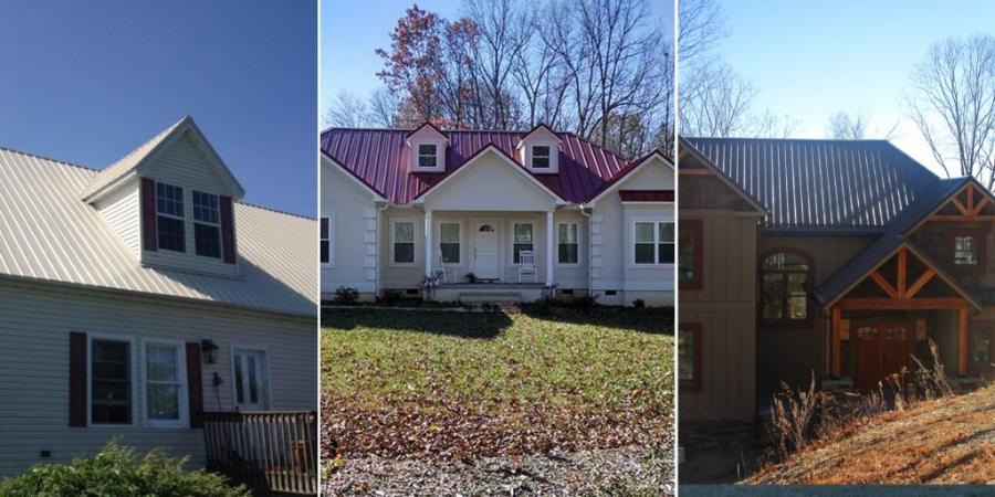 Example of CMP exposed fastener roofs on different buildings - Image courtesy of https://cmpmetalsystems.com/