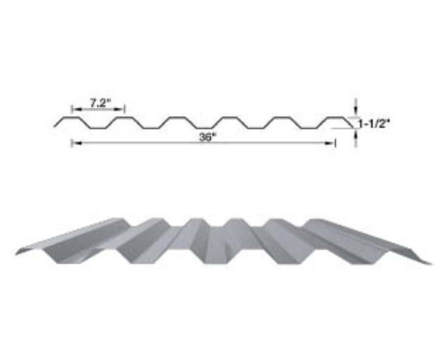 CMRS 7.2 Panel Rendering and Dimensions - Image courtesy of https://www.coastalmetalroofingsupply.com/ CMRS 7.2 Panel Rendering and Dimensions - Image courtesy of https://www.coastalmetalroofingsupply.com/