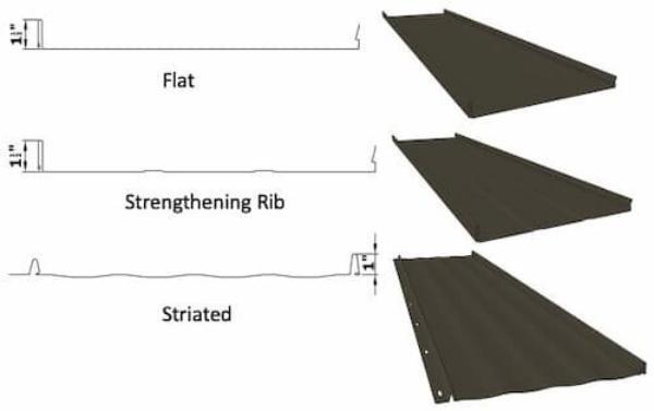 CMRS series 1000 snap lock panel rendering with dimensions - Image courtesy of https://www.coastalmetalroofingsupply.com/