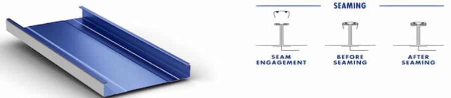 Collings Roofing The 238T Seam Profile - Image courtesy of https://west.deltametals.com/