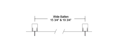 Custom Built Metals CS-100 Cap Seam Wide Batten Dimensions Profile Drawing - Image courtesy of https://www.custombiltmetals.com/