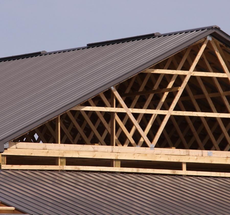 ExSteel Building Components Roof Installation - Image courtesy of https://www.exsteel.com/