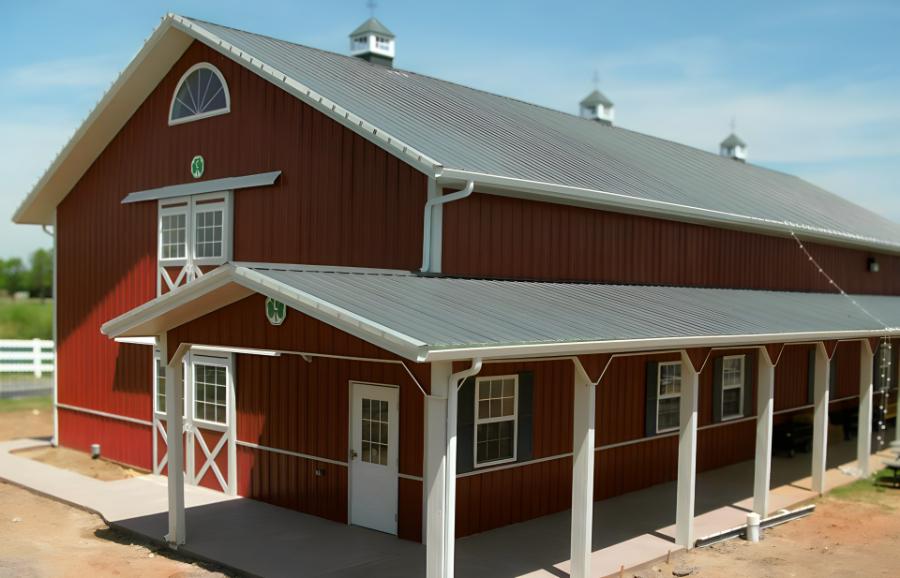 Fabral exposed fastener roof mounted on barn - Image courtesy of https://fabral.com/