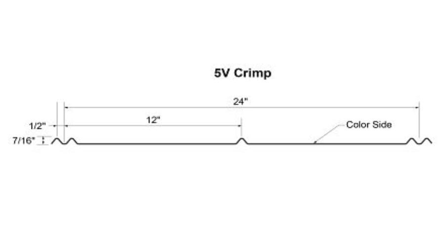 Fortify 5V Crimp Panel Dimensioned Line Drawing - Image courtesy of https://www.fortifybuildingsolutions.com/