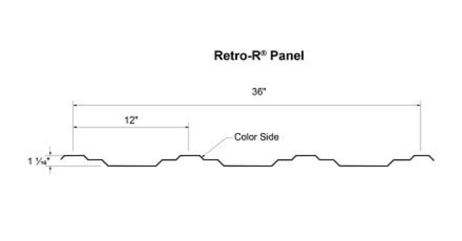 Fortify Retro-R Panel Dimensioned Line Drawing - Image courtesy of https://www.fortifybuildingsolutions.com/