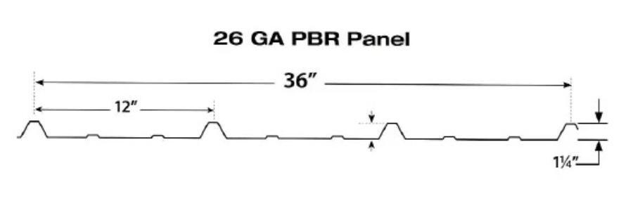 Good View Metals 26 Ga PBR Panel - Image courtesy of https://goodviewmetals.com/ Good View Metals 26 Ga PBR Panel - Image courtesy of https://goodviewmetals.com/