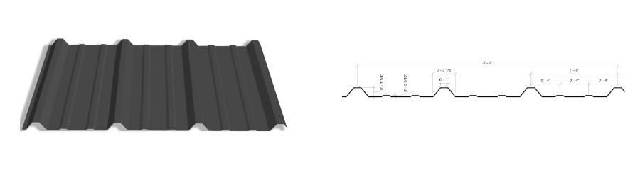Graber Post Building's R-Rib Profile and Rendering - Image courtesy of https://www.graberpost.com/
