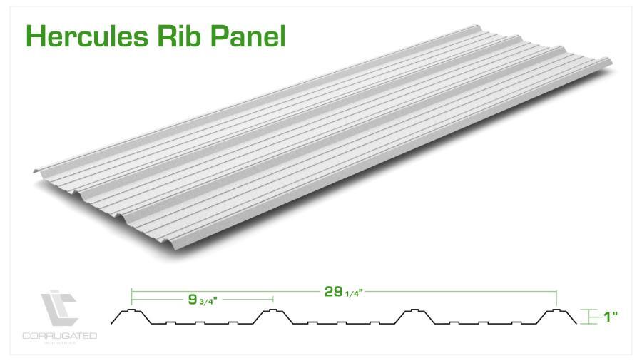 Hercules Hercules Rib Profile - Image courtesy of https://corrugated-industries.com/