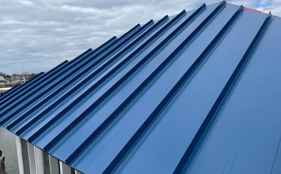 Hercules standing seam roof installed - Image courtesy of https://corrugated-industries.com/