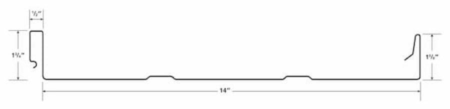MetalMax Roofing and Siding MaxSeam panel profile with dimensions - Image courtesy of https://metalmax.com/