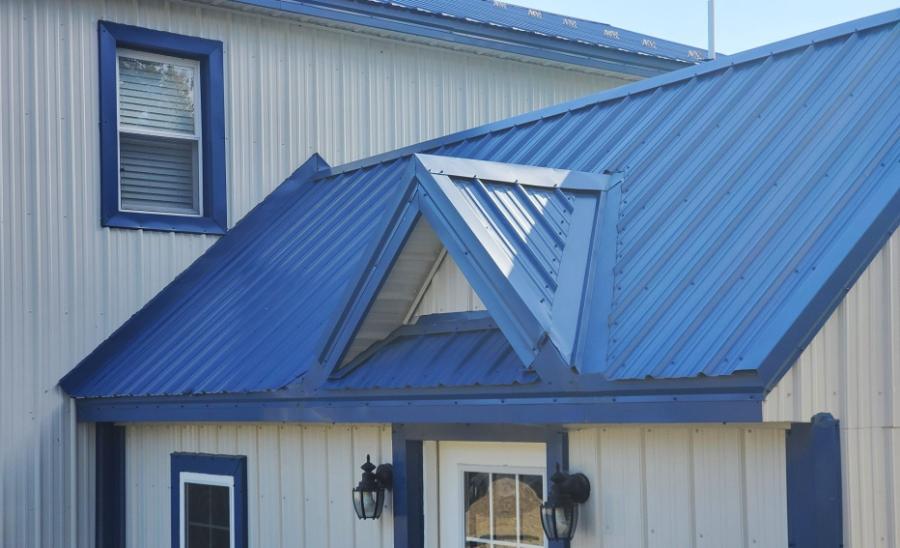 Mid Maine Metal Roofing Exposed Fastener Roof Installed - Image courtesy of https://midmainemetal.com/