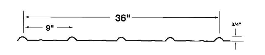Mid Maine Metal Roofing Exposed Fastener Roof profile - Image courtesy of https://midmainemetal.com/