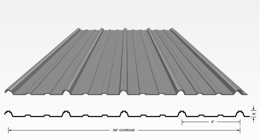 RCA Metal Supply 3ft Exposed Fastener roof panels - Image courtesy of https://atlantametalroofs.squarespace.com/