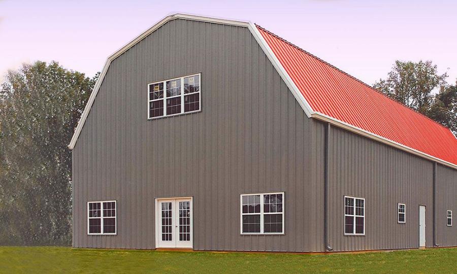 American Buildings R-Panel Roofing Mounted On A Barn - Image courtesy of www.americanbuildings.com