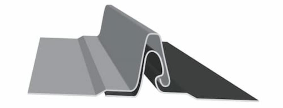 Sheffield Metals SMI 1.5 Fastener Flange Snaplock Panel Profile - Image courtesy of https://sheffieldmetals.com/