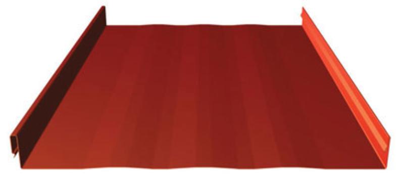  Design Span® hp Metal Roofing Profile In Rustic Red Color on White Background - Image Courtesy of aepspan.com