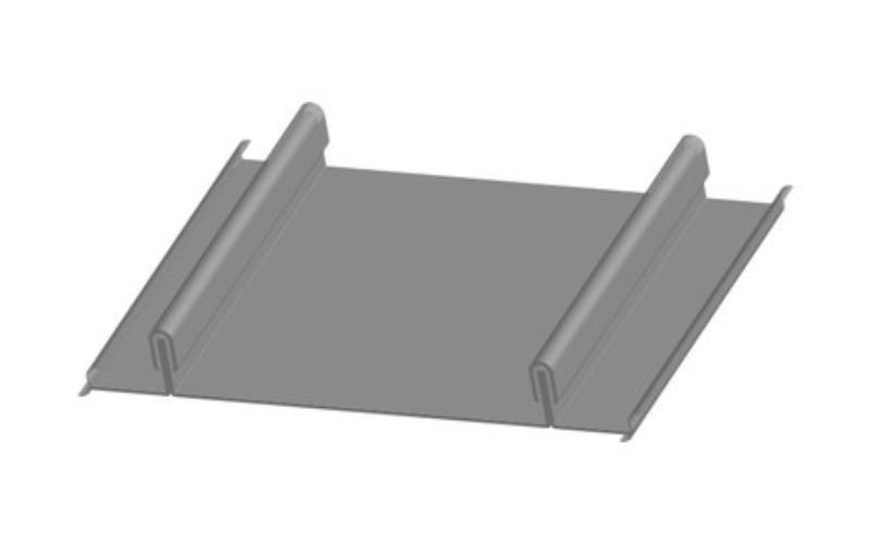 CRAFTSMAN™ SERIES - HIGH BATTEN Metal Roofing angled profile gray panel on white background