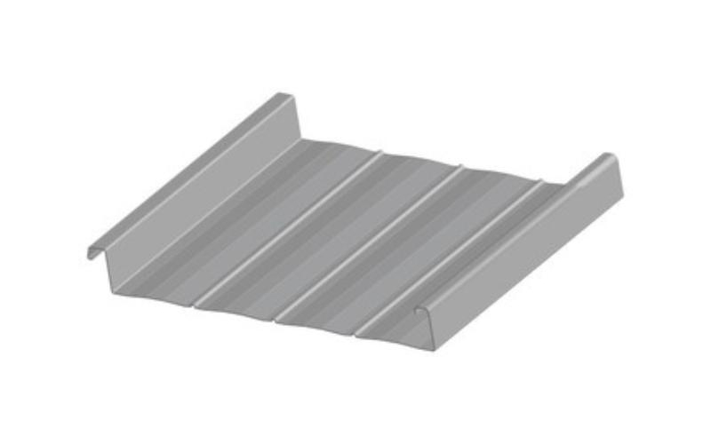 BATTENLOK® HS Metal Roofing angled profile gray panel on white background