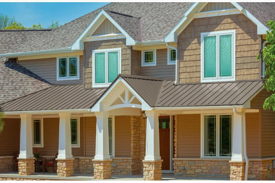 Green America Home Standing Seam Installed Over Porch - Image courtesy of https://www.greenamericanhome.com/