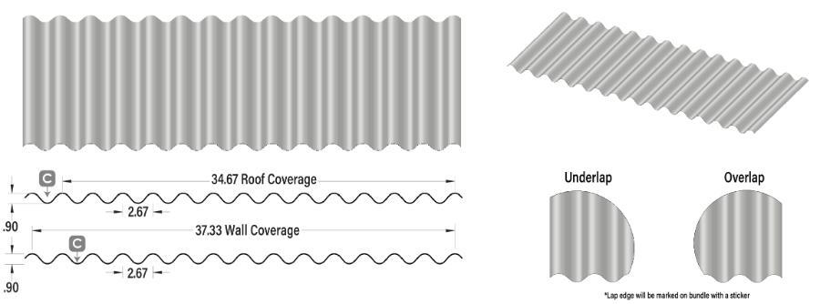 Westform Metals WF-7/8 Inch Corrugated Panel Rendering - Image courtesy of https://www.westform.com/