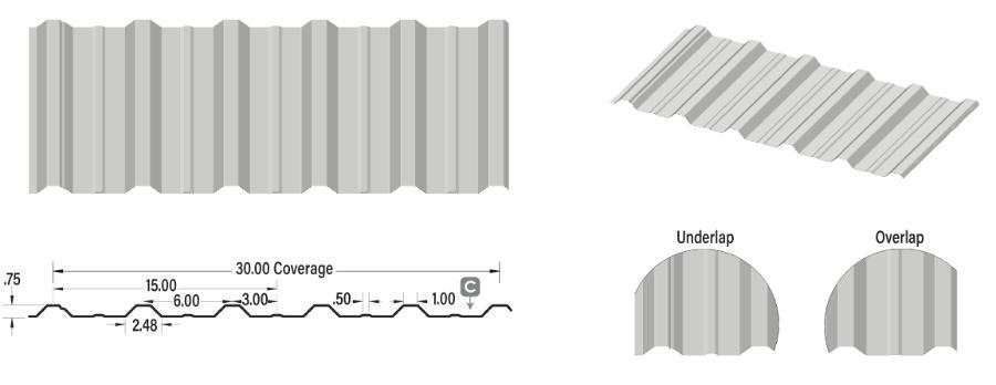 Westform Metals Diamond Rib Panel Rendering - Image courtesy of https://www.westform.com/