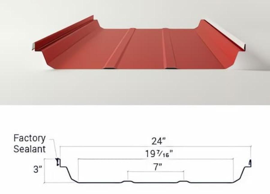 Whirlwind Super Seam II Panel Rendering and Profile - Image courtesy of https://www.whirlwindsteel.com/